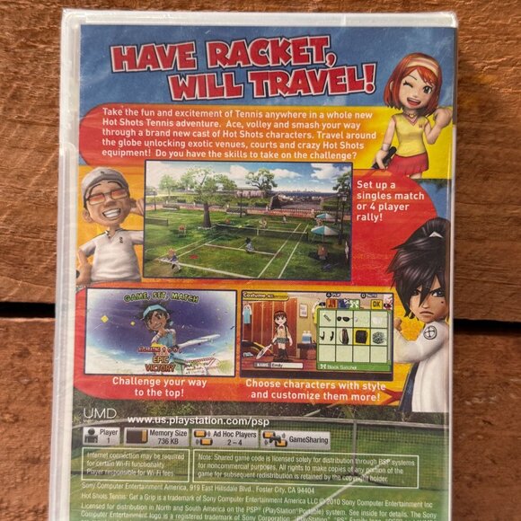 Hot Shots Tennis Get A Grip Sony PSP Rating E-Everyone 2010 Video Games NEW - Picture 3 of 5